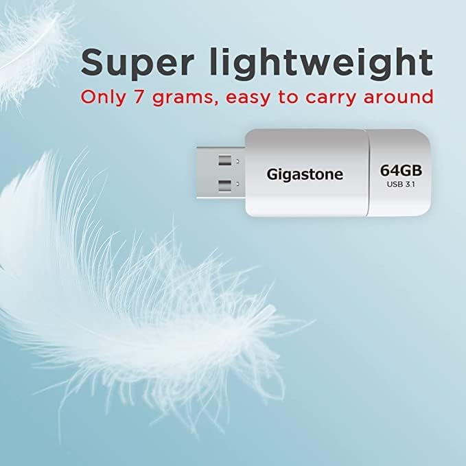 GIGASTONE 64GB Flash Drive (10 Pack) Z60 USB 3.2 Gen 1, 100MB/s Ultra Fast, Retractable Capless Slider Design, Data Storage, Backup for PC/Mac/TV/Car Audio, USB 2.0/3.0/3.1 Compatible