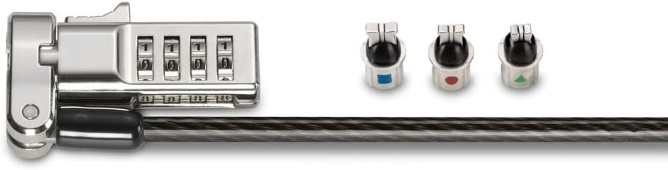 Kensington Universal 3-in-1 Combination Laptop Lock, Computer Security Locking Cable - Resettable Version (K62316WW), Black
