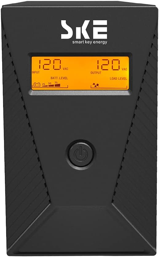 600VA/360W Ups Battery Backup and Surge Protector,Computer Uninterruptible Power Supply Units,SKE Ups Power Supply