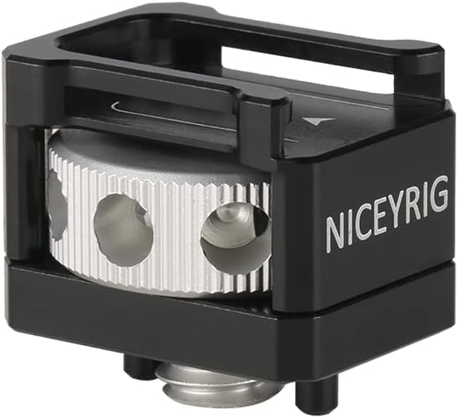 NICEYRIG Cold Shoe Adapter for ARRI Mount, Thumbscrew Easy Mounting Cold Shoe Base for Camera Cage Rig, DSLR Top Handle, Cheeseplate - 500
