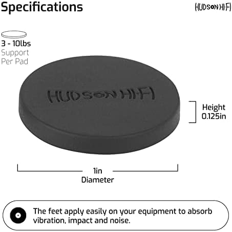 Hudson Hi-Fi 1" Platinum Silicone Isolation Dot, Non-Skid Isolation Feet - No Adhesive - 20 Duro - 16 Pack