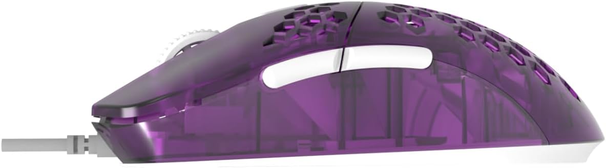 G-Wolves Hati HTM/HT-M Medium 56g Ultra Lightweight Honeycomb Wired Gaming Mouse, PixArt 3389 Sensor 16000 DPI, 6 Programmable Buttons, Low Latency, for PC/Mac (Violet)