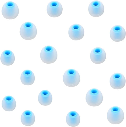 Earbud Tips Replacement Earbud Tips Ear Bud Replacement Pieces Silicone Soft and Comfortable Fit for Inner Hole from 3.8mm - 5.1mm Earphones 9 Pairs S/M/L Clear Blue
