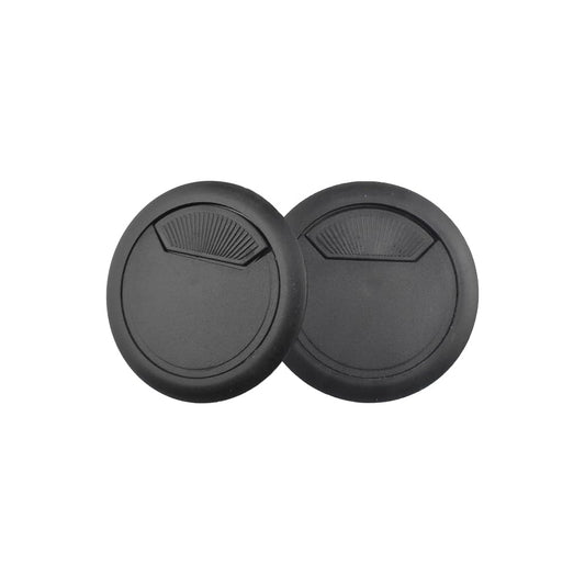 HAHIYO 2Pcs 2.4Inch/60mm Black ABS Plastic Sector-Shaped Desk Grommet Wire Grommet Cable Management Cord Hole Cover Desk Wire Hole Insert Wire Organizer for Computer Office Home Equipment System