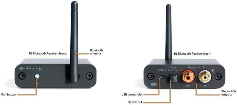 Audioengine B1 5.3 Bluetooth Receiver for Older Classic Stereo Speakers and Sound Systems - Long Range HiFi Adaptive Wireless Up to 32 Bit Audio Music Streamer