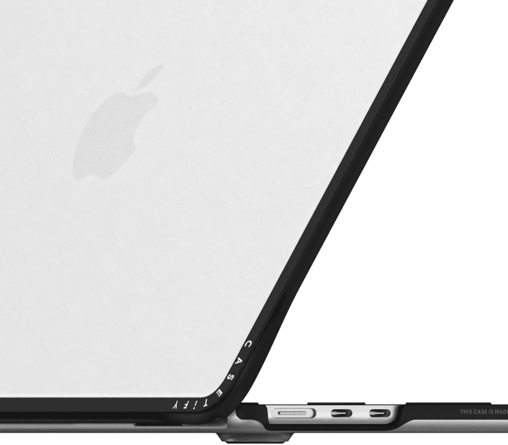 CASETiFY Impact MacBook Air 13.6" (M2-M4) Case [Cushioned Impact Corners/Scratch-Resistant/Anti-Slip Grip] - Lazy Daisy - Clear Black