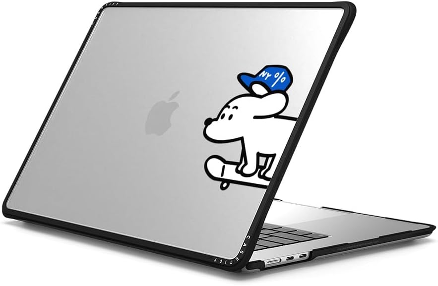 CASETiFY Impact MacBook Air 15" (M2-M4) Case [Cushioned Impact Corners/Scratch-Resistant/Anti-Slip Grip] - Skater John (Standard) - Clear Black