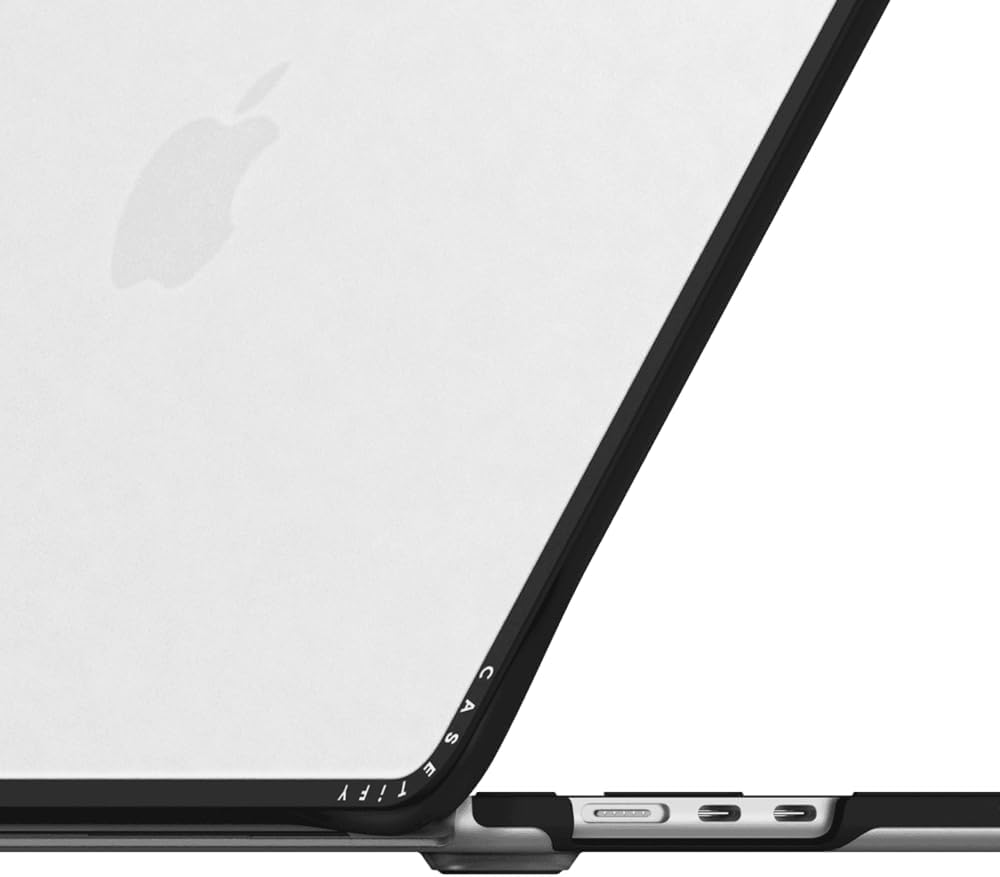 CASETiFY Impact MacBook Air 15" (M2-M4) Case [Cushioned Impact Corners/Scratch-Resistant/Anti-Slip Grip] - Good Vibes - Clear Black