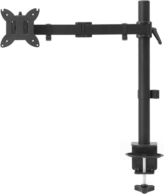 Amazon Basics Adjustable Single Computer Monitor Arm Mount, Holds up to 32" Monitors, Black