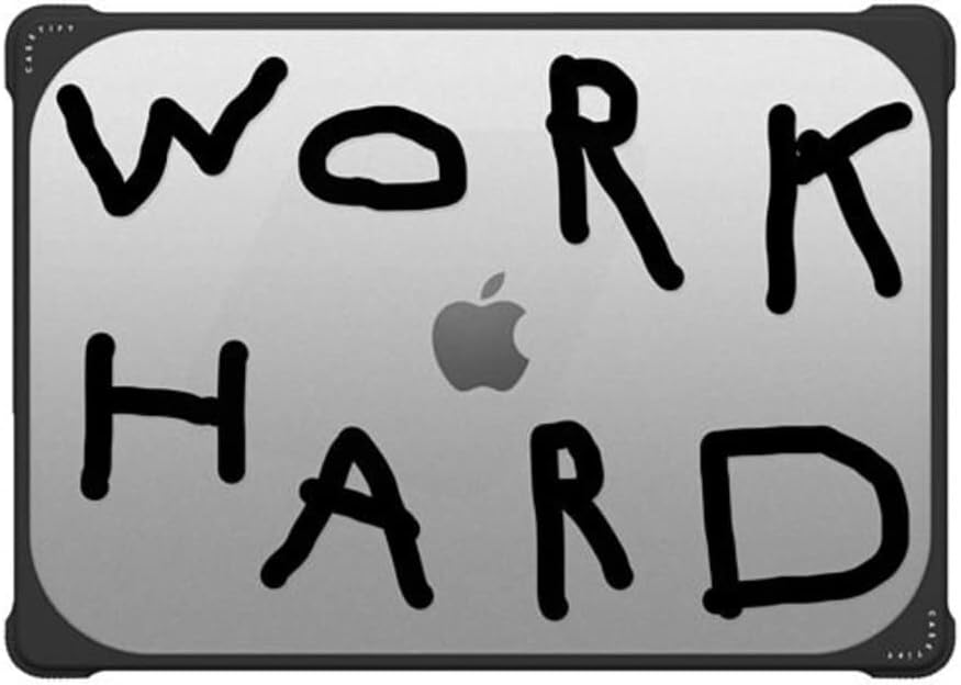 CASETiFY Bounce MacBook Pro 16-inch (M3/M4) Case [Enhanced Protective Corner Design/Ventilation Cutouts/Anti-Slip Grip] - Work Hard Black - Clear Black