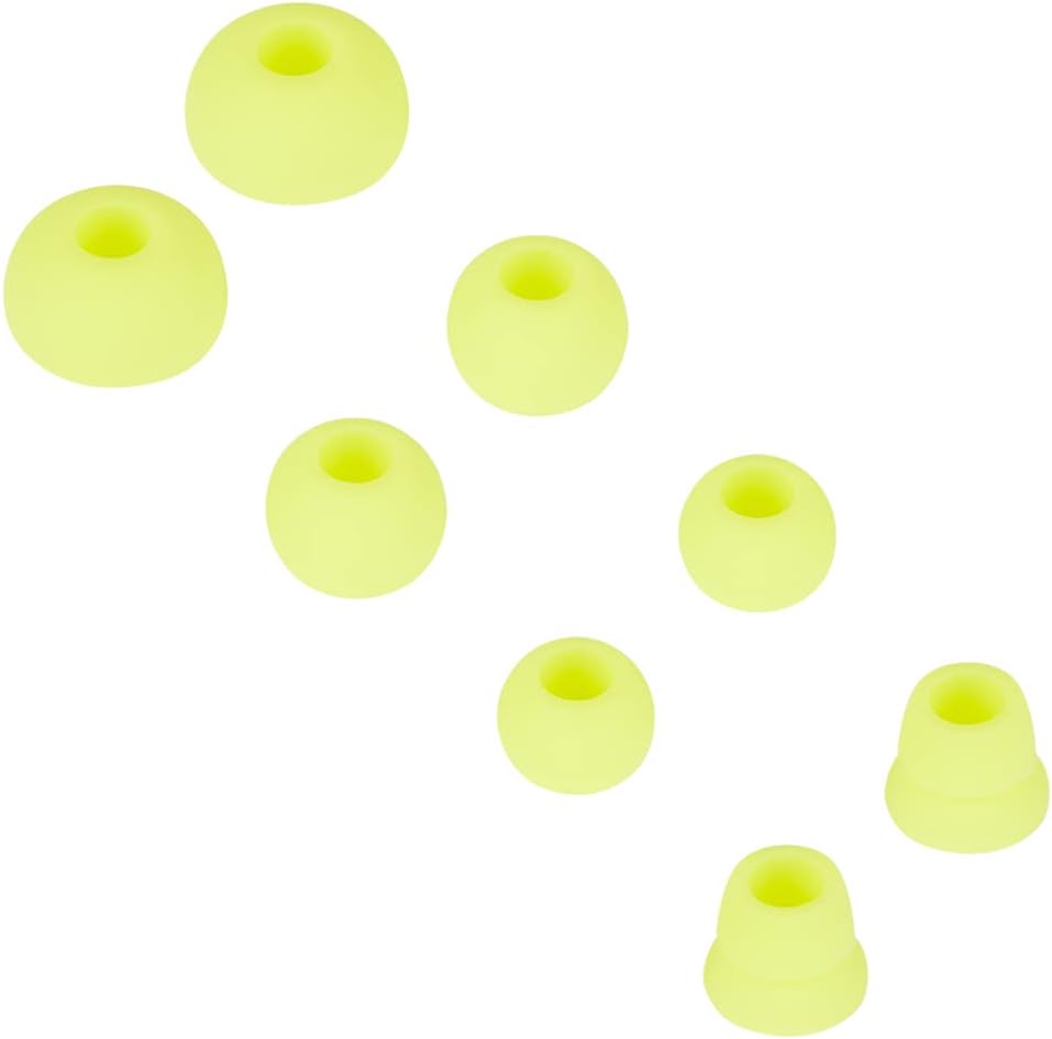 4 Pairs Silicone Replacement Earbud Tips Earbud Cap Compatible with Powerbeats 1/2/3 Wireless Beats by Dre Headphones,Ear Bud Tips(Yellow)