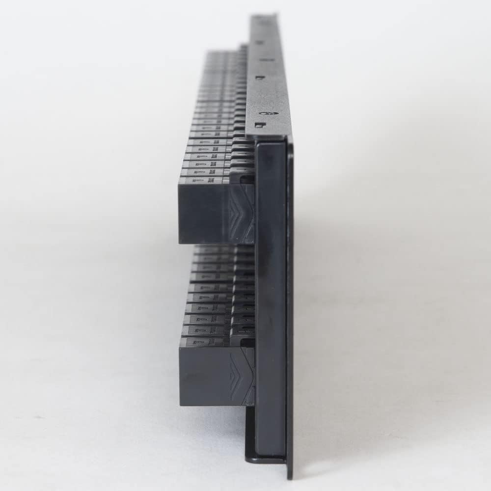 ICC CAT5e Feed-Through Patch Panel, 48 Port, 2U Rackmount, RJ45 Ethernet Patch Panel, No Punch Down, PoE++ and TAA Compliant, Black