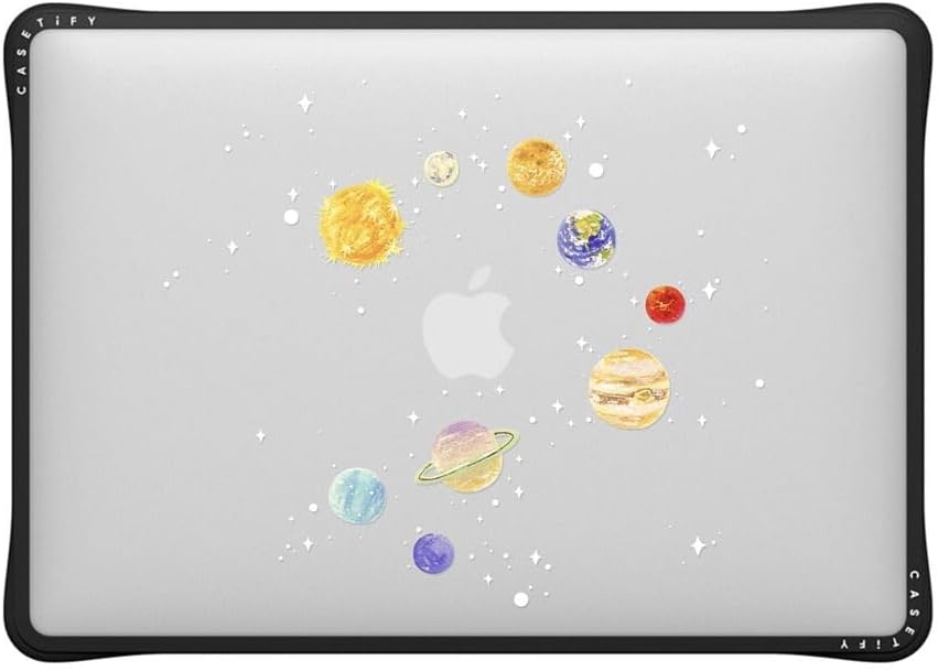CASETiFY Impact MacBook Air 13" (M1/Intel) Case [Cushioned Impact Corners/Scratch-Resistant/Anti-Slip Grip] - Solar System - Clear Black
