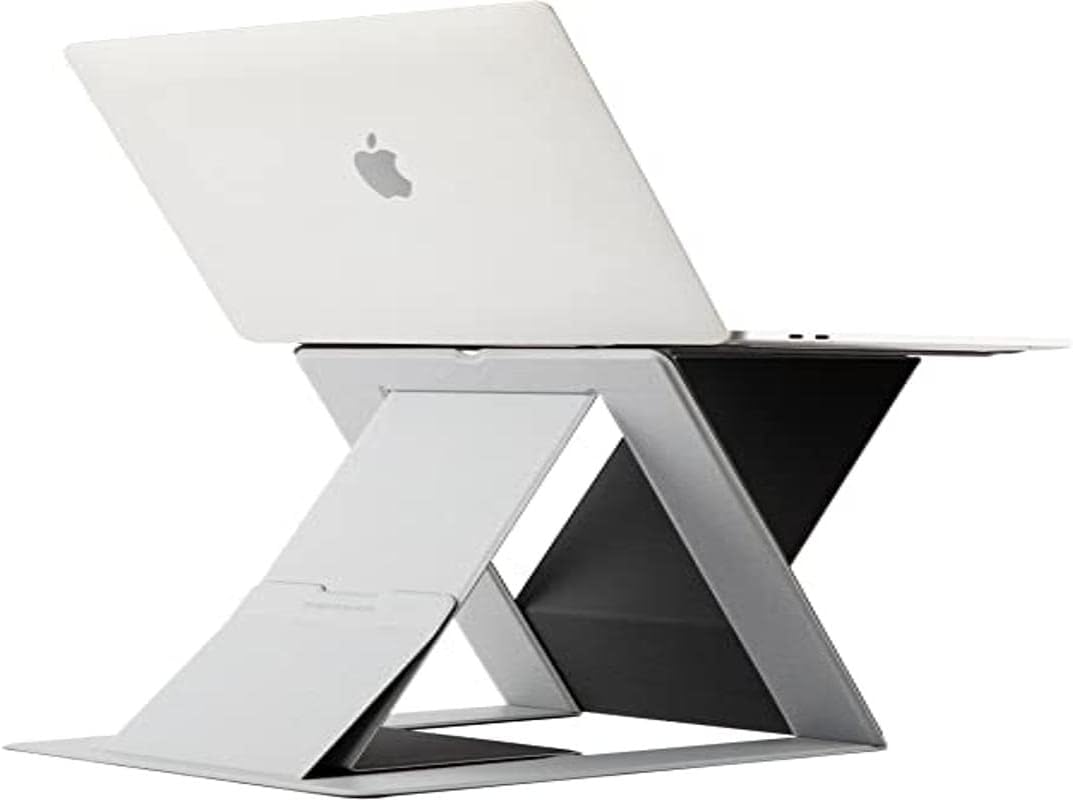 MOFT Folding Laptop Stand Lap Desk, Portable & Mini Computer Stand Laptop Desk for Travel and Home Office, Ergonomic Design with Adjustable Viewing Angles, Lightweight Computer Cooling Riser, Gray