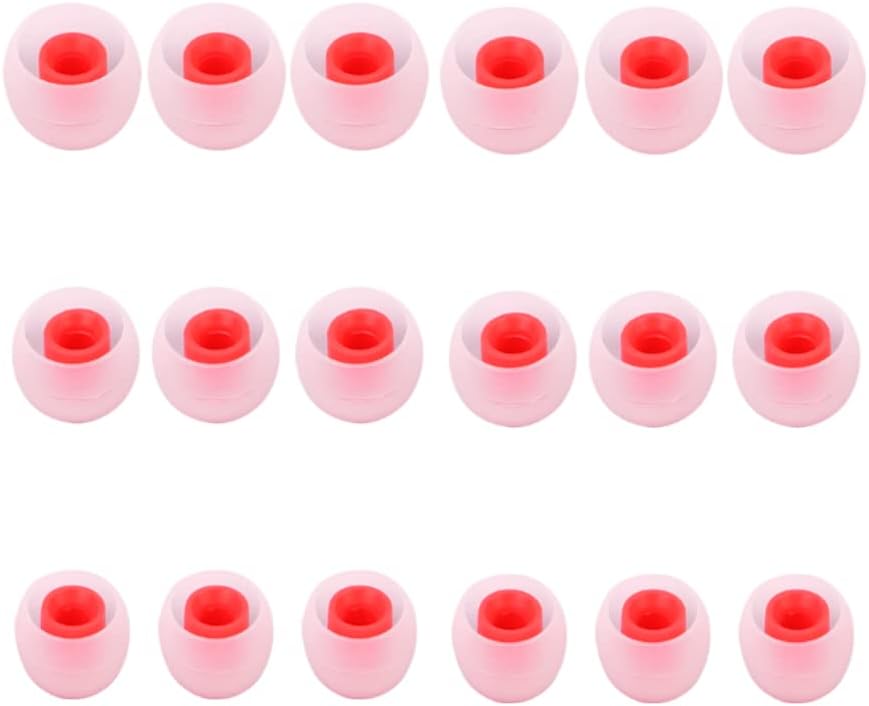 Earbud Replacement Tips Silicone Earbud Tips Headphone Earbud Tips Ear Gels Fit for Inner Hole from 3.8mm - 5.1mm Earphones 9 Pairs S/M/L Clear Red