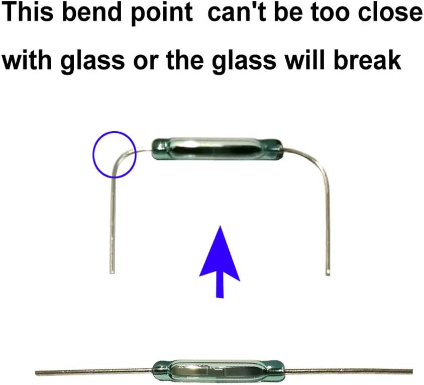 20pcs Glass Reed Switch Reed Contact Normally Open (N/O) Magnetic Induction Switch (2mm×14mm) with 20pcs Multi-Use Magnetic Sheet
