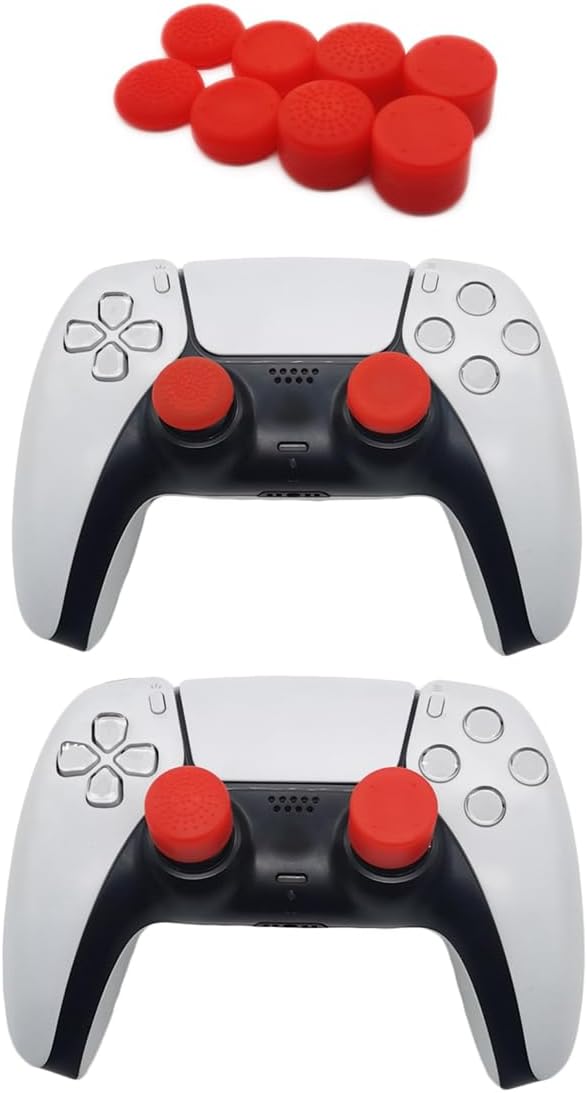 8PCS Silicone Thumb Grips for PS5/PS4/Switch Pro Controllers - 8 Joystick Caps - 3-Height Silicone Joystick Caps with Textured & Smooth Designs, Enhanced Grip for Pro Gaming Accessories