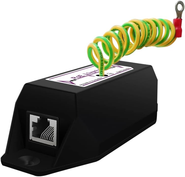 Gigabit PoE+ Ethernet Surge Protector 10KV Lightning Suppressor LAN Network CAT5/CAT6 Thunder Arrestor 10/100/1000 Mbps