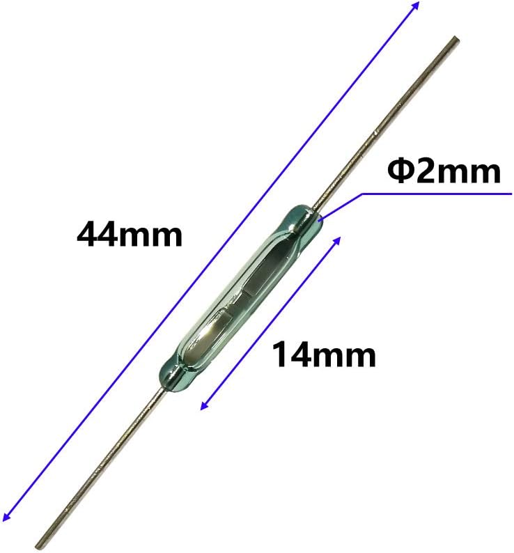 30pcs Reed Switch, Normally Open (N/O) Magnetic Induction Switch, Miniature Reed Contact (2mm x 14mm)