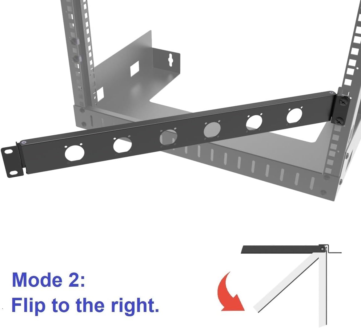 1U Hinged Rack Panel 6D XLR HDMI Audio Rack Mount Panel for 19 inches Rack Mount (6D)