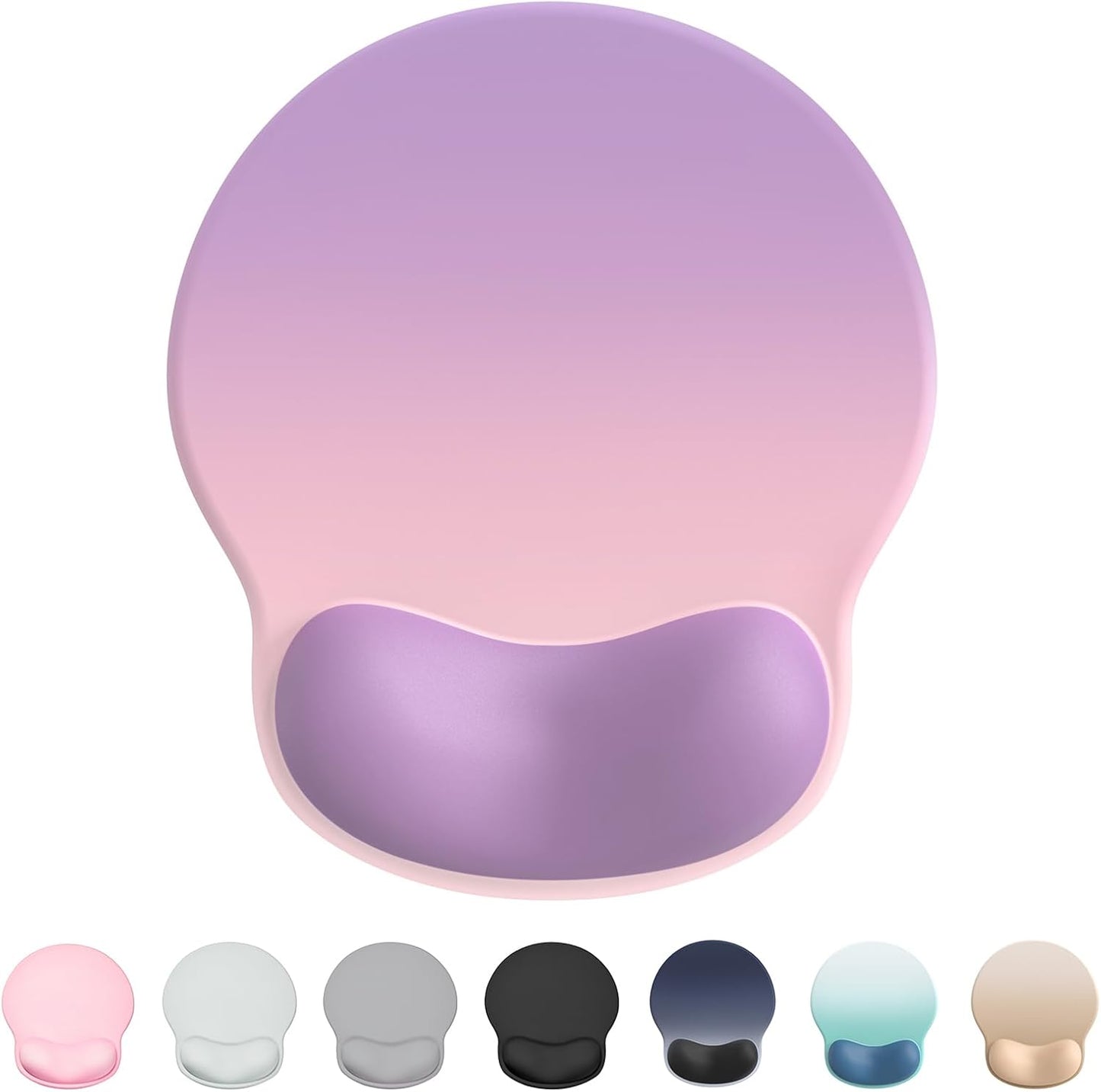 Ergonomic Mouse Pad Wrist Support, Comfortable Mouse Pad Wrist Rest, Relieve Wrist Pain Gel Mouse pad, Non-Slip Rubber Base Mousepad for Laptop, Computer (Gradient Pink Purple)