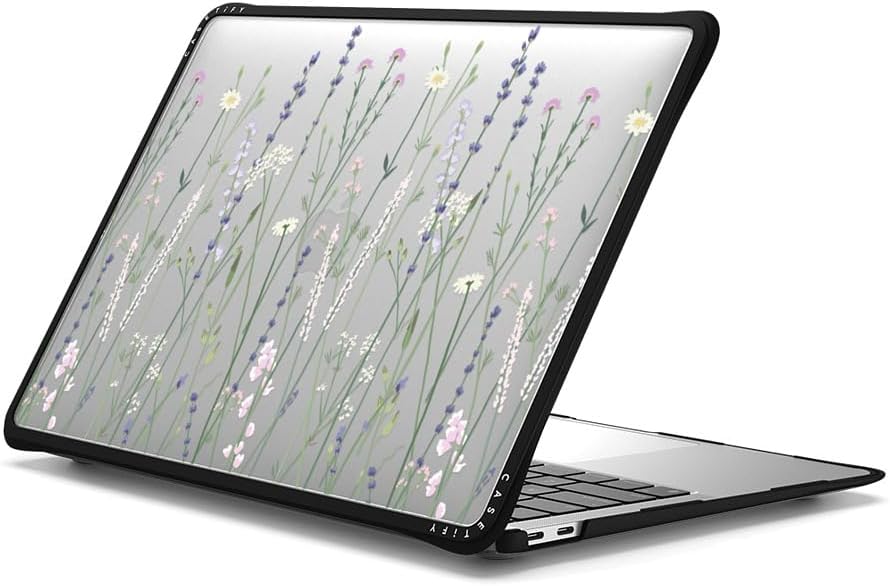 CASETiFY Impact MacBook Air 13" (M1/Intel) Case [Cushioned Impact Corners/Scratch-Resistant/Anti-Slip Grip] - Gigi Garden Florals - Clear Black