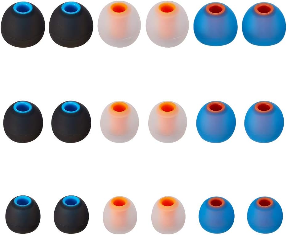 Earbud Tips Soft Silicone Earbuds Replacement Tips Fit for in-Ear Headphones(Inner Hole from 3.8mm - 4.2mm Earphones) 9 Pairs S/M/L