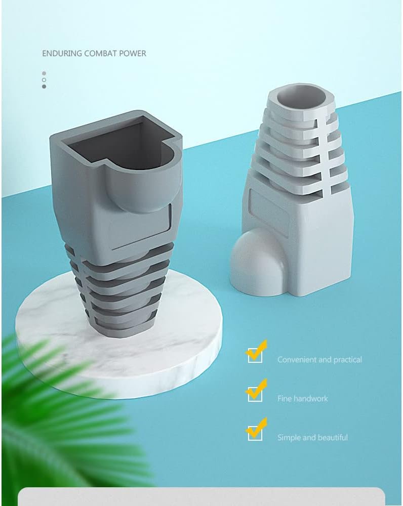 50 Pcs Cat5 Cat5E Cat6 Strain Relief Boot, RJ45 Plug Connector Cover Modular Network Plug Connector Cap Cable Connector Boots, White