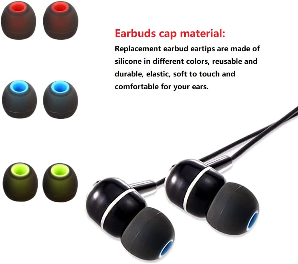 Earbud Silicone Ear Tips Replacement Earbuds Gels for Popular In-Ear Headphones Other Inner Hole 3.8mm - 5.1mm 9 Pairs S/M/L