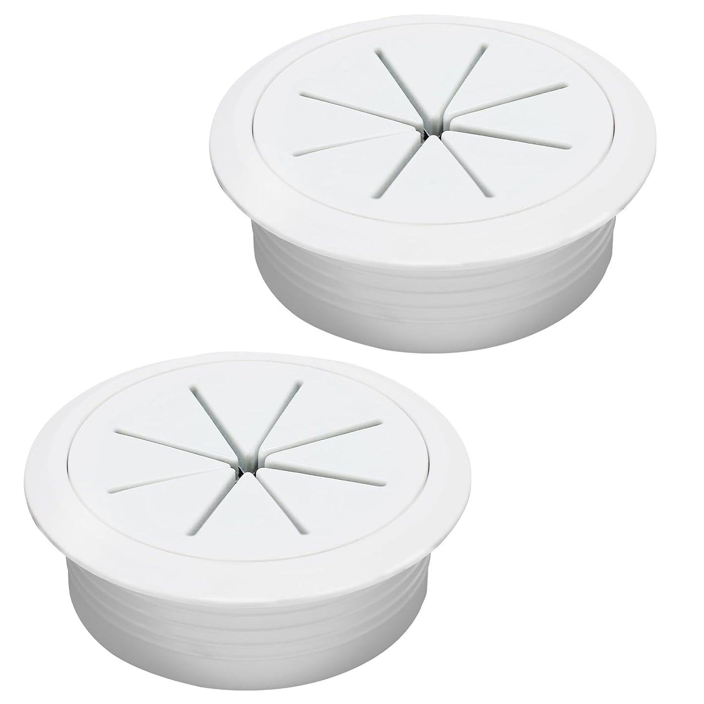 Desk Grommet 2" (50 mm), Desk Hole Cover for Cables White, Cable Grommet ABS Plastic, Desk Hole Grommet for Office and Home Table Cable, Detachable & Flexible Cable Cord Organizer-2 Pcs