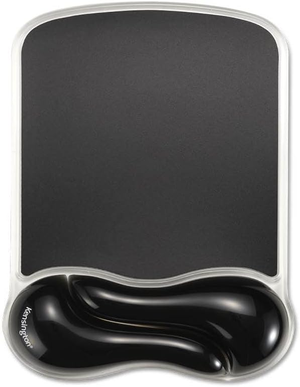 Kensington Duo Gel Wave Mouse Pad & Wrist Rest - Black,Medium (K62413WW)