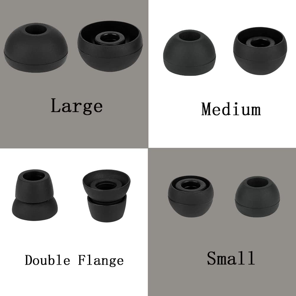 4 Pairs Silicone Earbud Tips Replacement Eartips Earbuds Cap Eartips Tips Compatible with Powerbeats 1/2/3 Wireless Beats by Dre Headphones (Black)