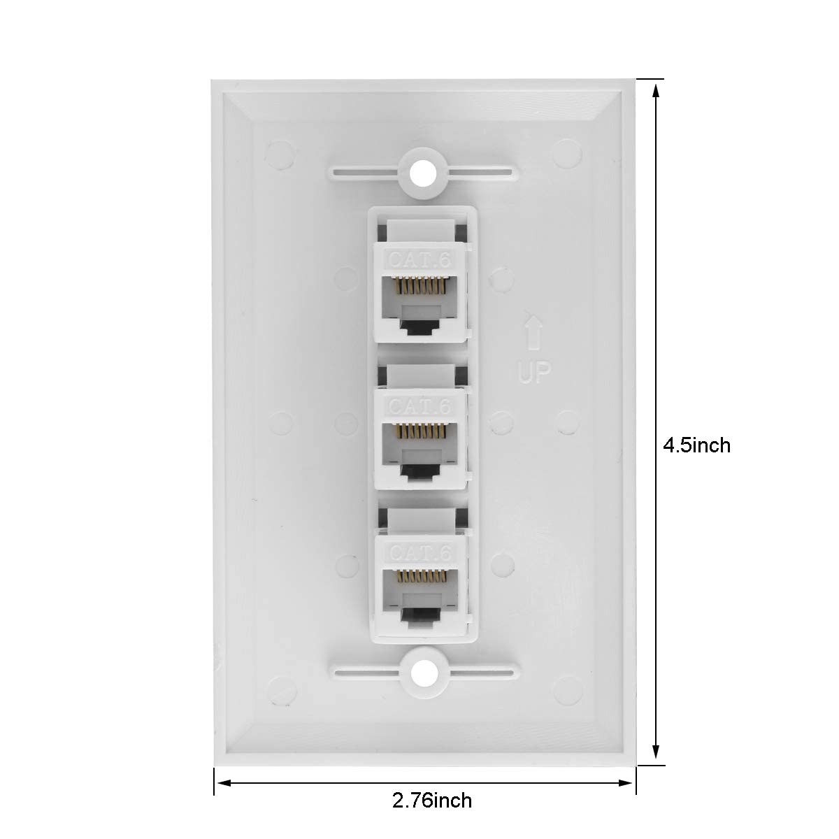 Ethernet Wall Plate, 3 Port Cat6 Female to Female Wall Jack Network RJ45 Keystone wall Outlet