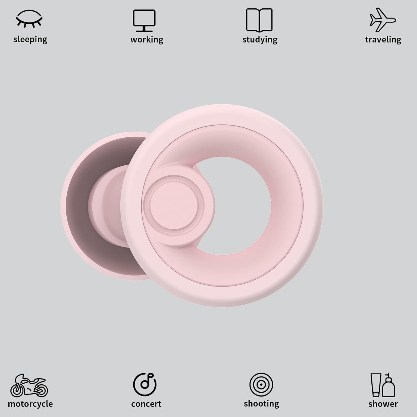 Ear Plugs for Noise Cancelling Ear Protection EarPlugs for Sleep,Concerts,Work,Study,8 Size Eartips with Small Box,Perfect -30dB Silicone Earplugs for Noise Reduction