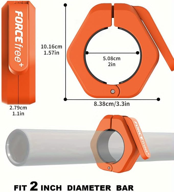 Barbell Clips (Pair), Barbell Clamps, Quick Release Olympic Barbell Clamps with Anti Slip TPR Grip, Barbell Collars for Secure Weightlifting & Powerlifting