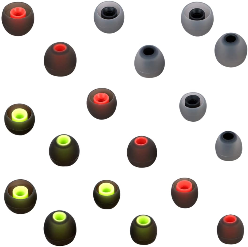 Earbud Tips Replacement Earbud Tips Ear Bud Replacement Pieces Silicone Soft and Comfortable Fit for Inner Hole from 3.8mm - 5.1mm Earphones 9 Pairs S/M/L