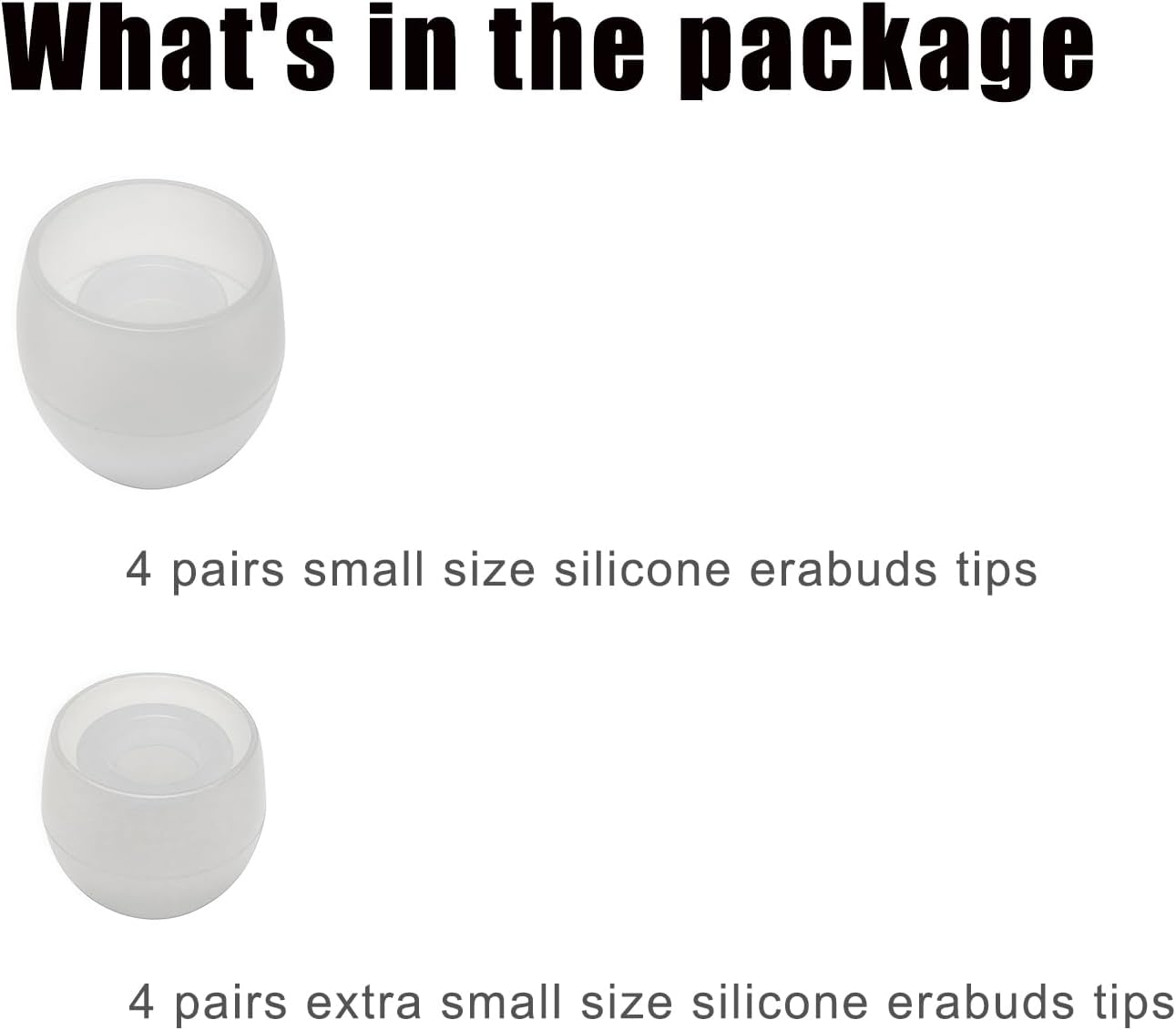 8 Pairs Extra Small Earbuds Tips, Silicone Ear Tips Universal, Silicone Earbud Tips Replacement Transparent