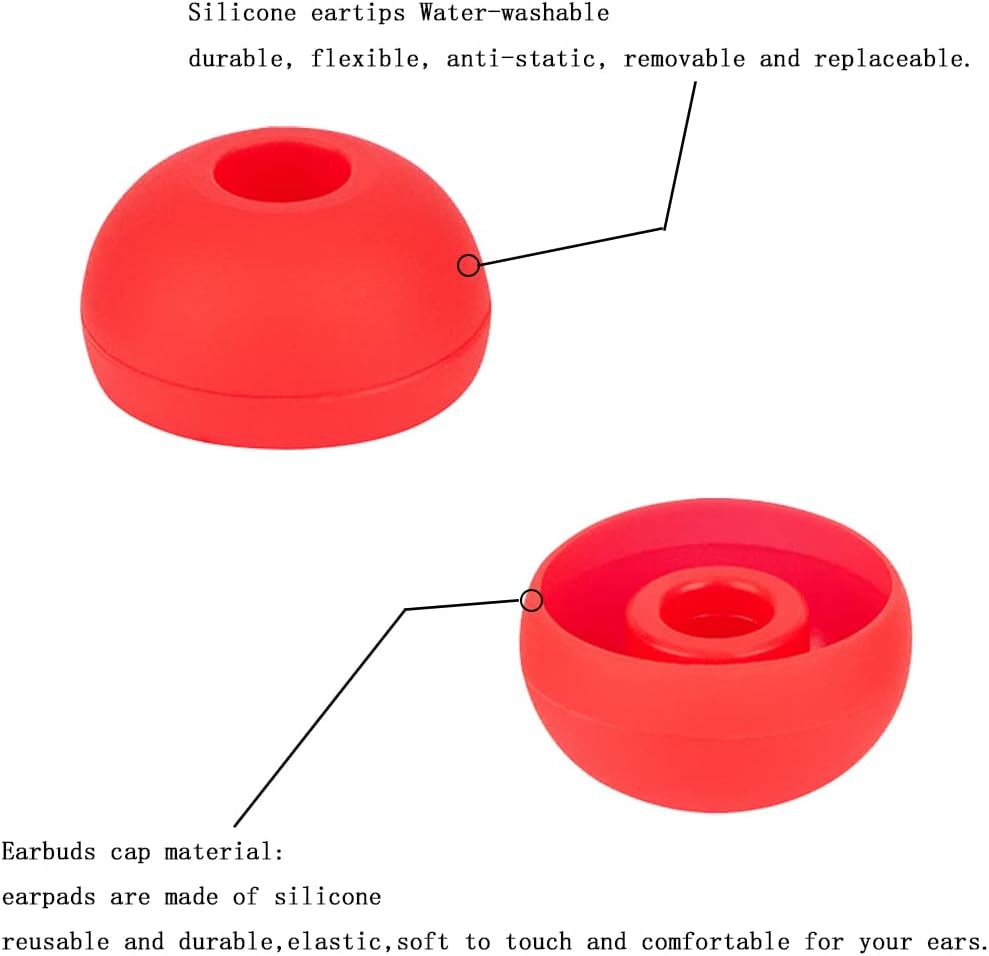 Earbud Replacement Tips Silicone Ear Tips Compatible with Powerbeats 1/2/3 Wireless Beats by Dre Headphones,4 Pairs Earbud Cap