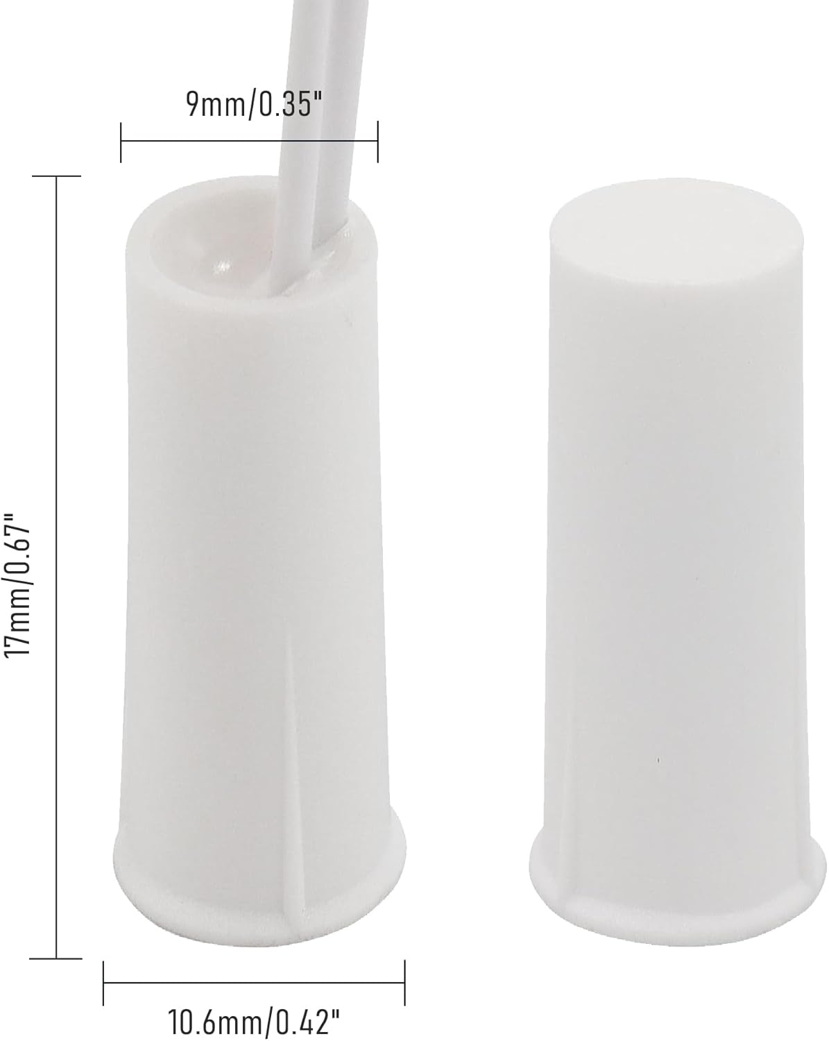 5PCS Recessed Wired Security Window Door Contact Sensor, Normally Closed NC, Door Alarm Magnetic Reed Switch with 2 Wire, ABS White, RC-35