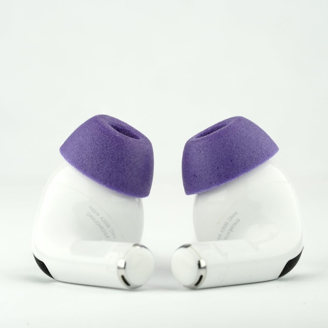 Comply TrueGrip MAX | Premium Memory Foam Replacement Earbud Tips for Apple AirPods Pro 1 & 2 | Long Lasting Comfort, MAX Durability, Secure Fit, Superior Noise Isolation| Purple (Large) (3 Pairs)