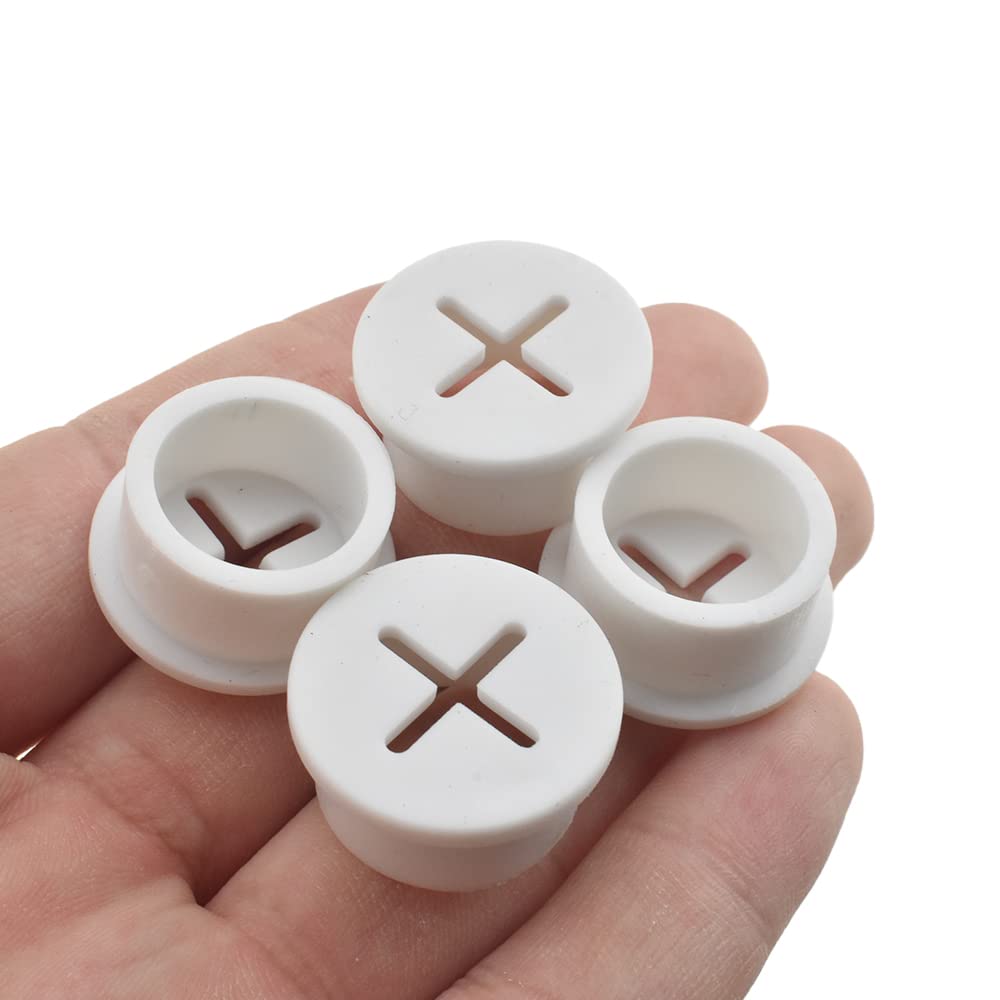 HAHIYO 4Pcs 0.8Inch/20mm White Flexible Rubber Desk Grommet Wire Grommet Cable Management Cord Hole Cover Desk Wire Hole Insert Wire Organizer for Computer Office Home School Equipment Systems