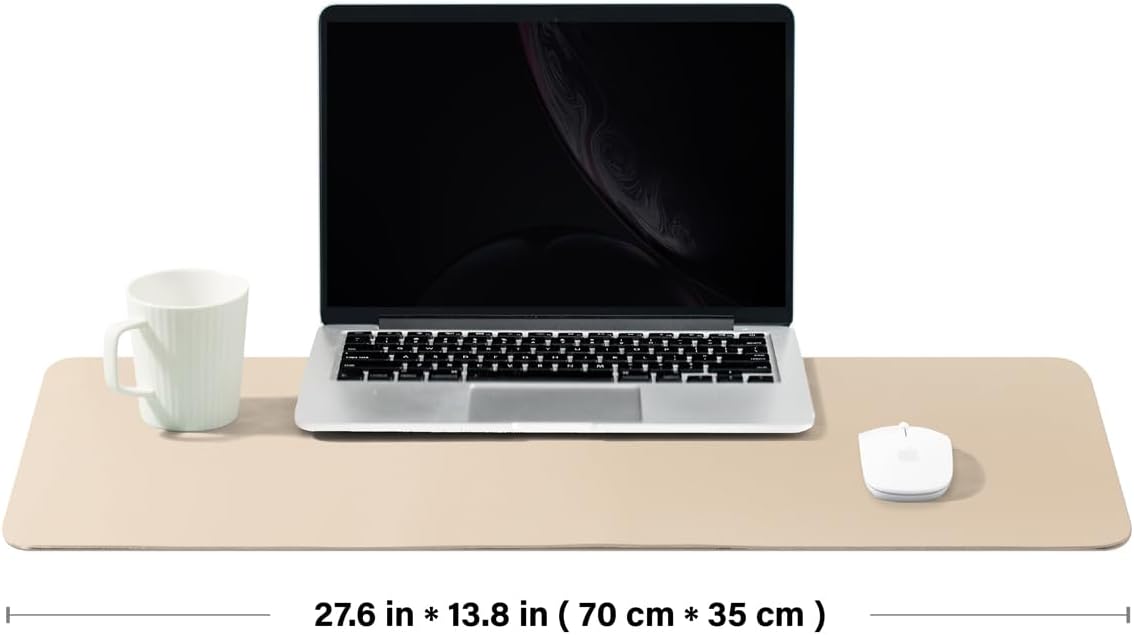 Cork Desk Mat - Dual-Sided Desk Pad for Office and Home - Desk Organization and Accessories - Ideal for Large Mouse Pad and Desk Mats on Top of Desks(Apricot,27.6"x 13.8")