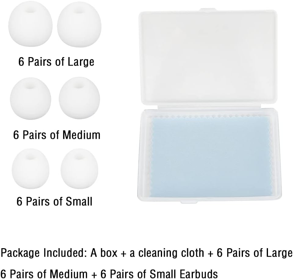 18 Pairs Silicone Ear Tips Replacement Earbud Tips for in- Ear Headphones Ear Covers (Inner Hole from 3.8mm-5.5mm Earphones) Earbud Replacement Tips Ear Bud Rubber Tips S M L