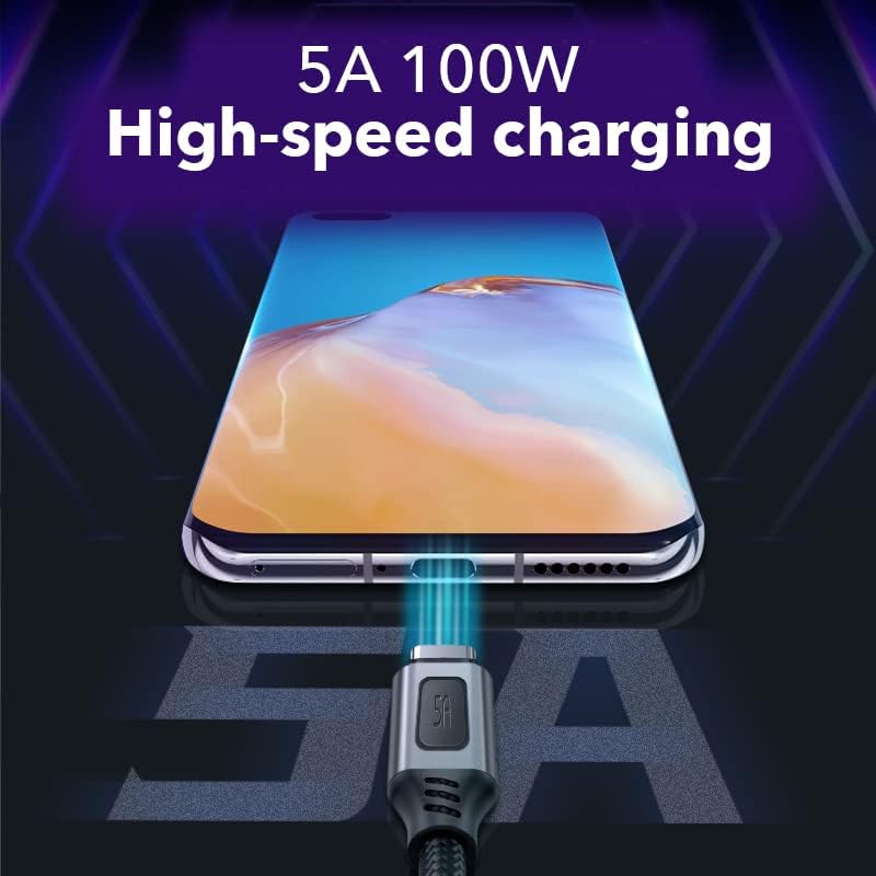 𝐒𝐥𝐢𝐦𝐐 GAN USB C Charger: 100W,96W,87W,85W,67W AC Adapter - 4 Port Fast Compact PD Wall Block - Type-C High Speed Charging Station - Travel Adapter for MacBook,Surface,Lenovo(+ 100W USB-C Cable)