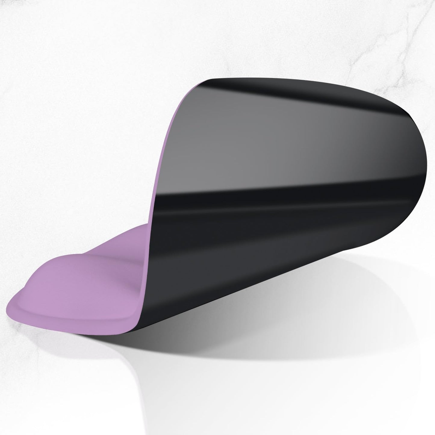 ITNRSIIET Ergonomic Mouse Pad with Wider Memory Foam Wrist Rest +17%, Curved Cushion Reduces Pressure 20%, Pain Relief, Non-Slip, Smooth, Cute Color Desk Accessory, 9.85 x 9 inch, Lavender Purple