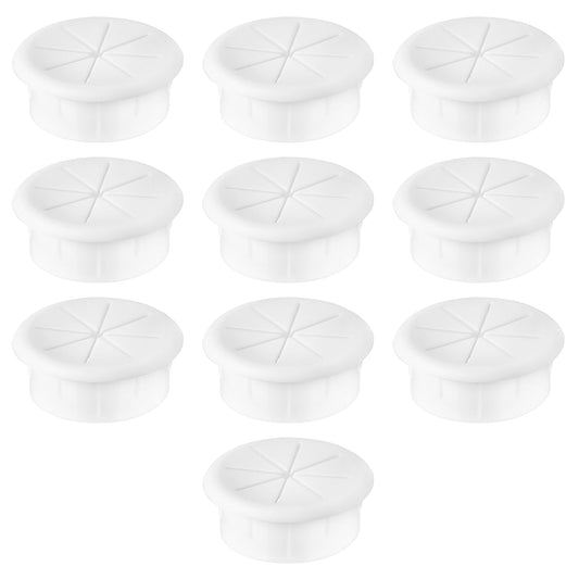 2" White Desk Grommet, JTemgle Flexible Cable Grommet Rubber Cable Hole Cover Wire Organizer Caps Desktop Cord Management for Home Office TV Stands Tabletops, 10 Pieces