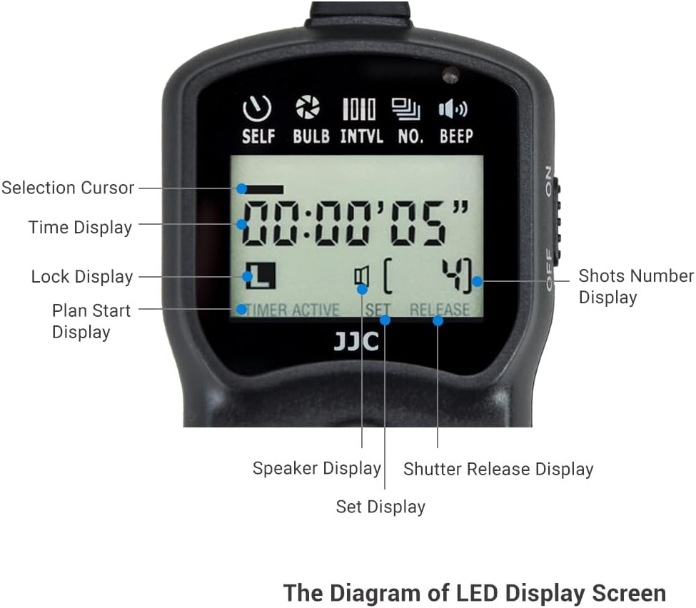 JJC Intervalometer Timer Remote Shutter Release Time Laspe for Panasonic S9 and G100D Cameras, for Long-Exposure Timer Shooting Photography