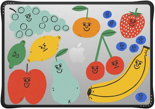 CASETiFY Impact MacBook Air 15" (M2-M4) Case [Cushioned Impact Corners/Scratch-Resistant/Anti-Slip Grip] - Fruit Salad MacBook Case - Clear Black