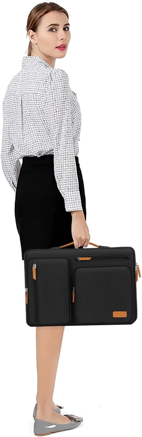 MOSISO 360 Protective Laptop Case 17.3 inch, 17-17.3 inch Laptop Sleeve Compatible with Dell, HP, Lenovo, Asus, Acer, Alienware, Side Open Carrying Case with 4 Zipper Pockets&Handle, Black