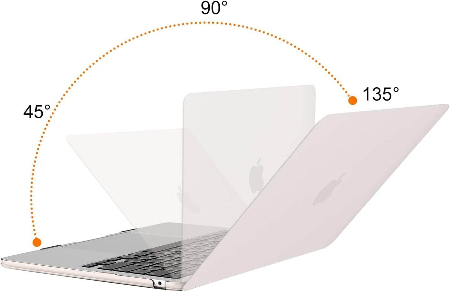 MOSISO Compatible with MacBook Air 13 inch Case 2025 2024 2023 2022 M4 A3240 M3 A3113 M2 A2681, Plastic Hard Shell&Keyboard Cover&Screen Film&Type C for MacBook Air 13.6 inch Case, Stone Gray